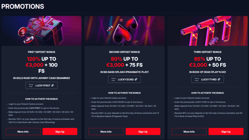 Onluck Casino Bonus